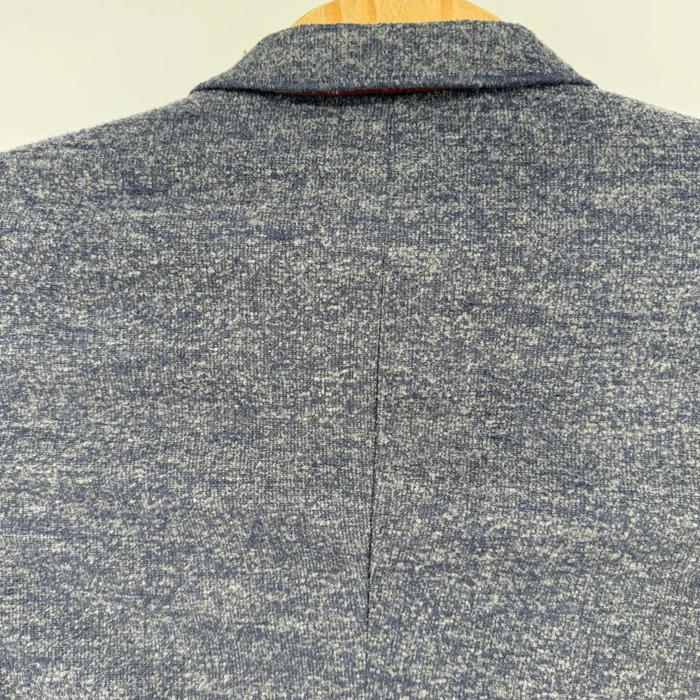 1 Like No Other Knit Blazer S/38 Gray Marled Two-Button Patch Pocket Cotton Wool